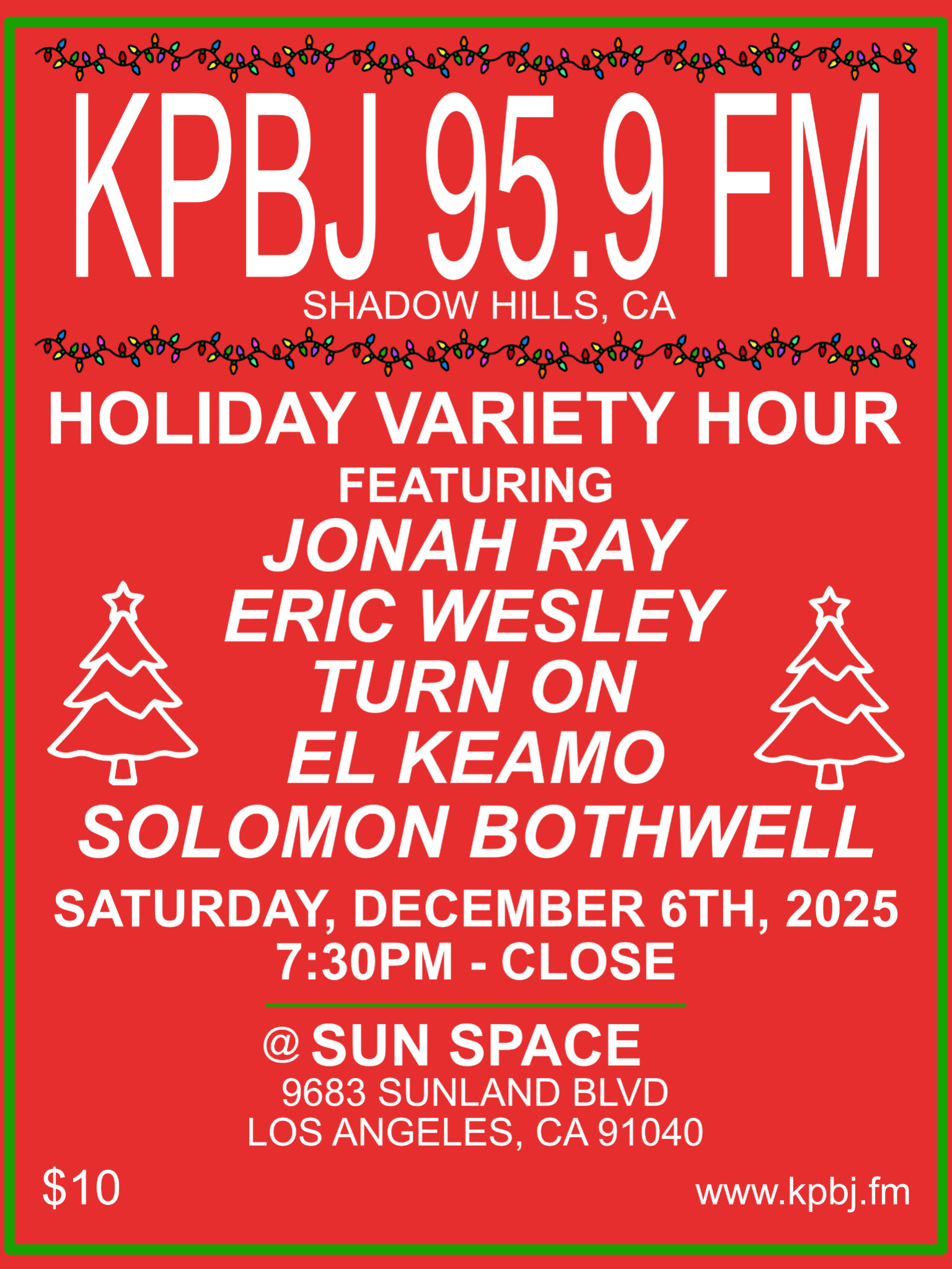 KPBJ Holiday Variety Hour poster